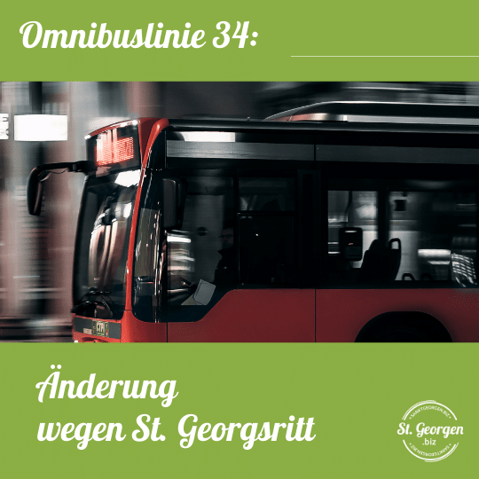 Omnibuslinie 34: Änderung wegen St. Georgsritt